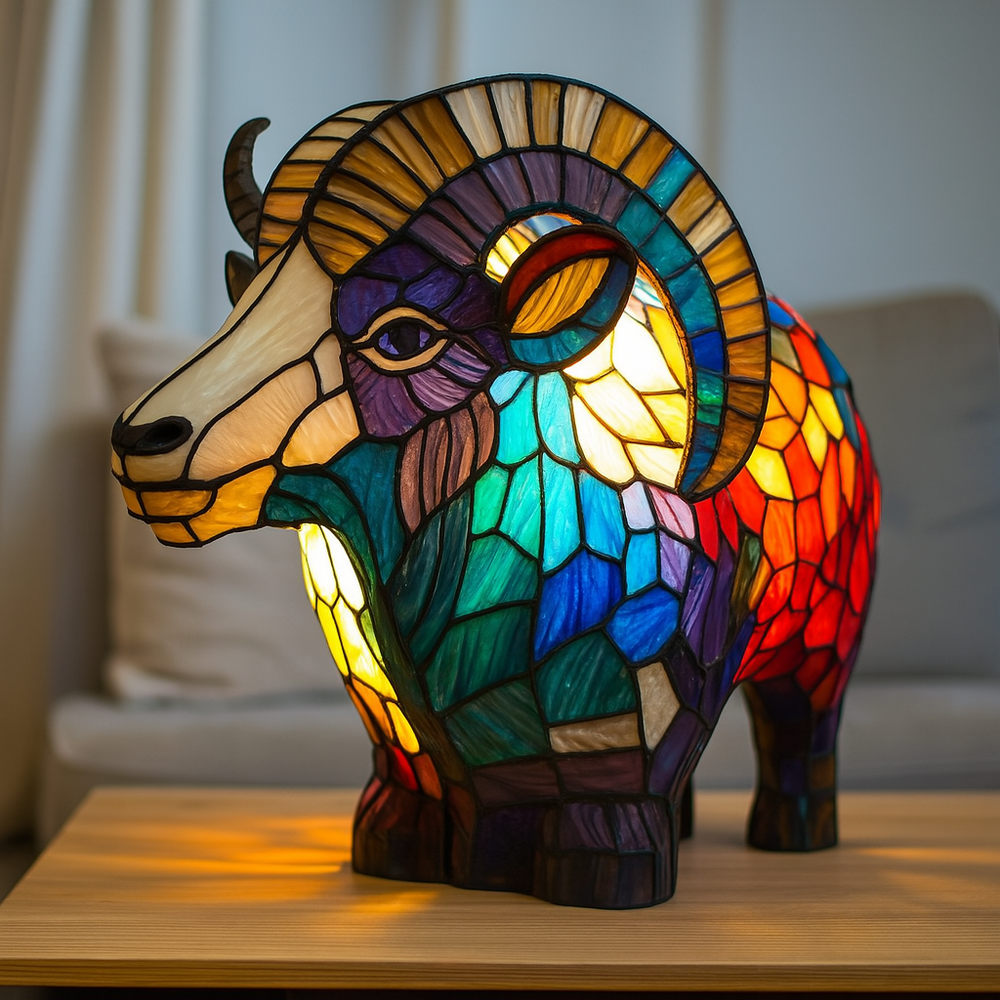 Lampa witrażowa - Czarująca koza Jip