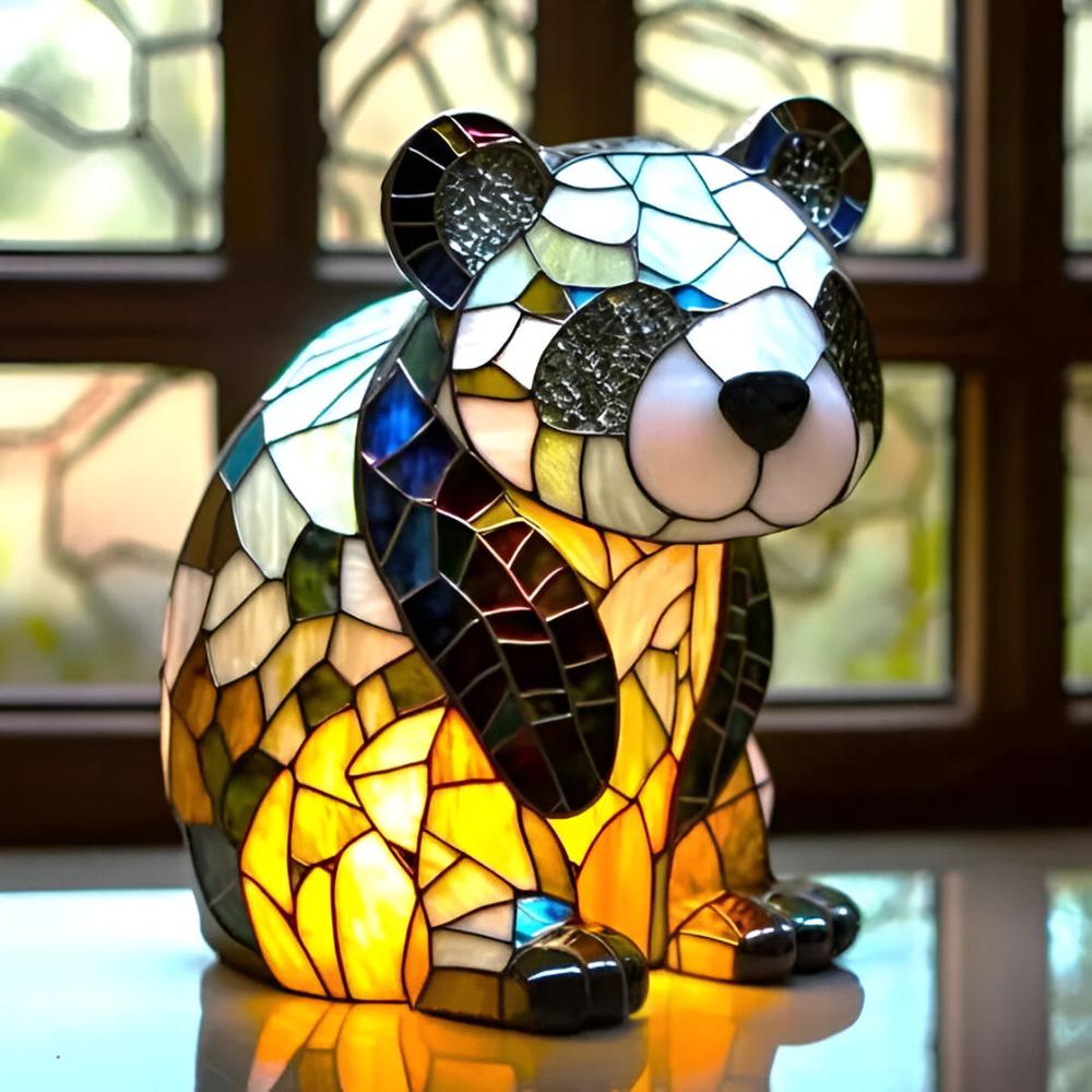 Lampa witrażowa - Czarująca panda Kloffie