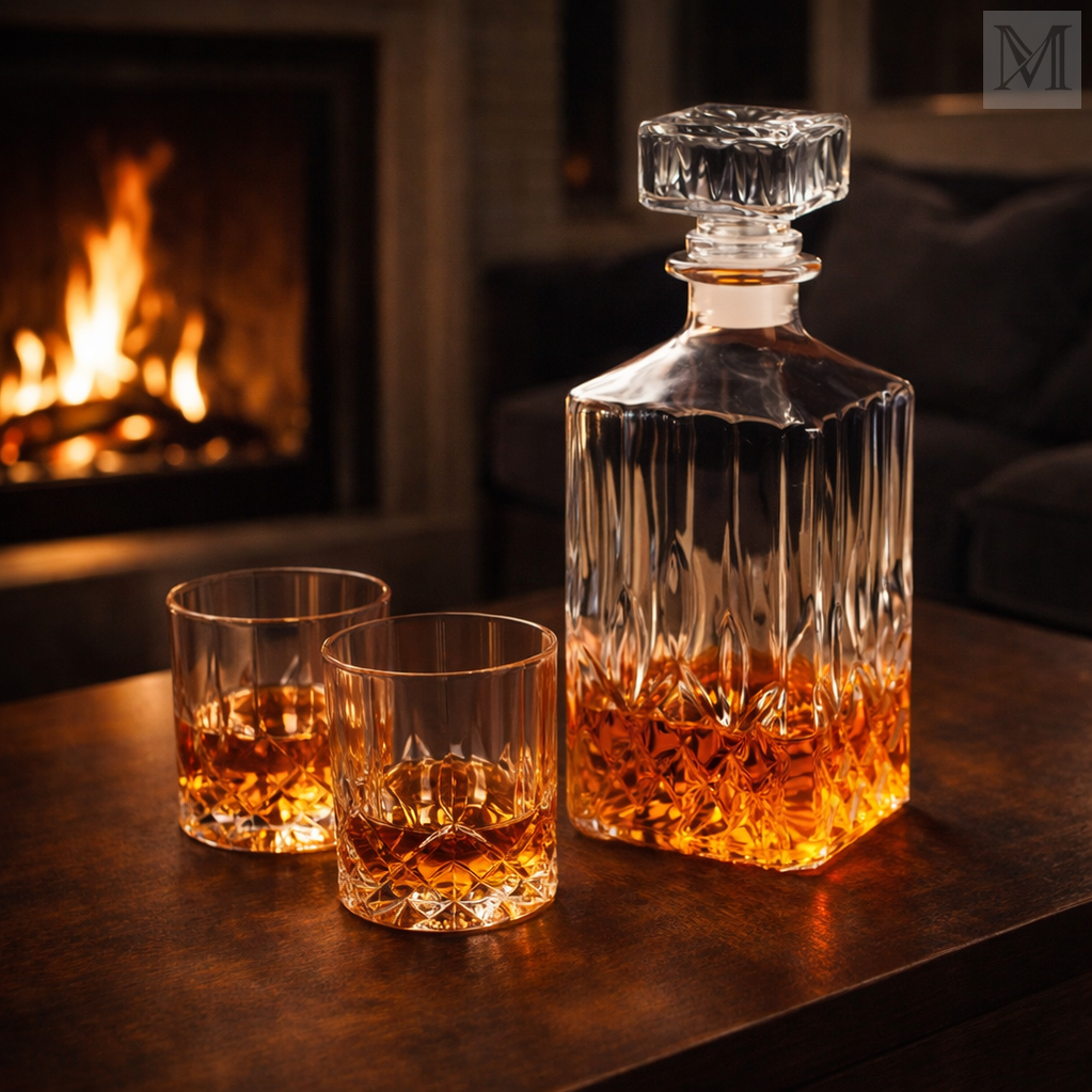 Karafka do Whisky - Zestaw z Butelką i Szklankami