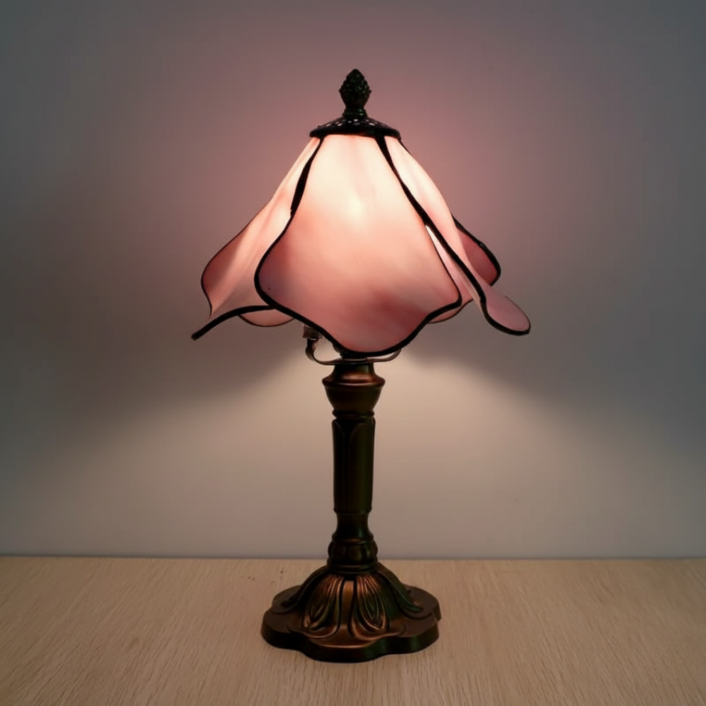Lampa stołowa witrażowa - Róża