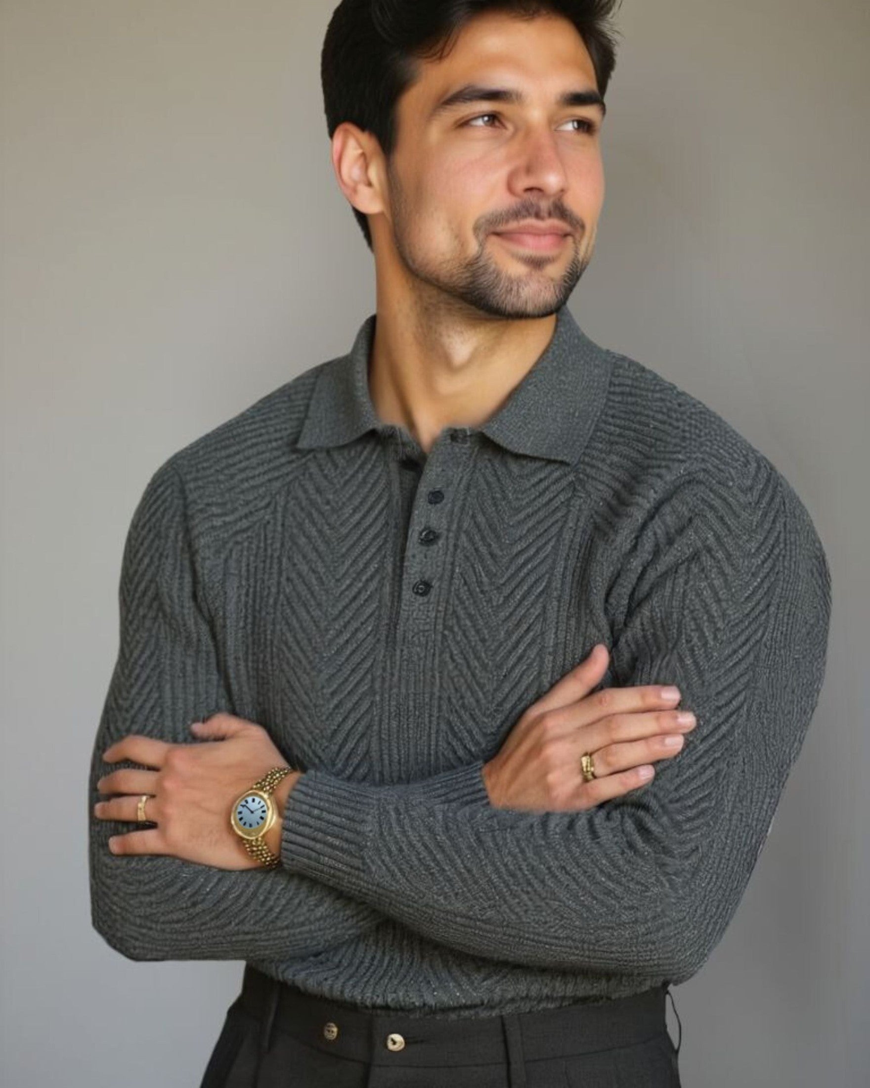 Viggo™ | Sweter z Bawełny z Dekoltem w Kształcie V