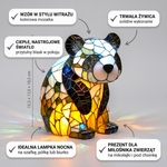 Lampa witrażowa - Czarująca panda Kloffie - cechy i wymiary