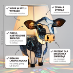Lampa witrażowa - Czarująca krowa Holstein - cechy i wymiary