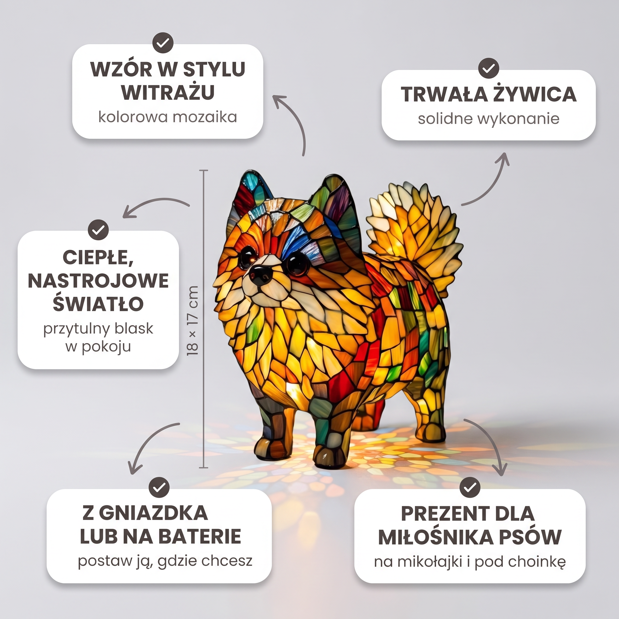 Lampa witrażowa - Pomeranian - cechy i wymiary