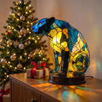 Lampa witrażowa - Czarująca pantera - prezent pod choinkę