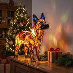 Lampa witrażowa - Owczarek niemiecki - prezent pod choinkę