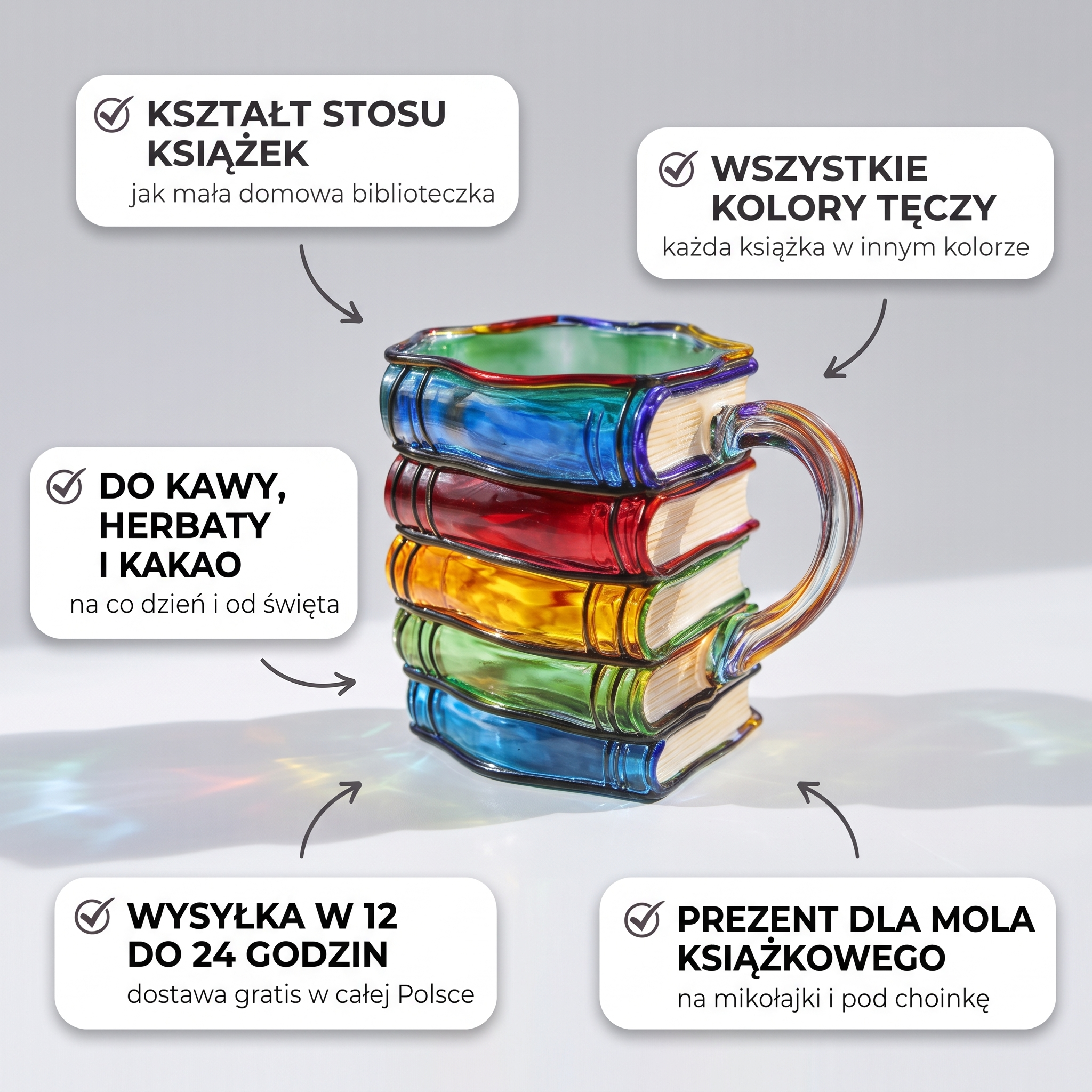 Kubek 3D dla mola książkowego - Edycja Tęcza - najważniejsze cechy