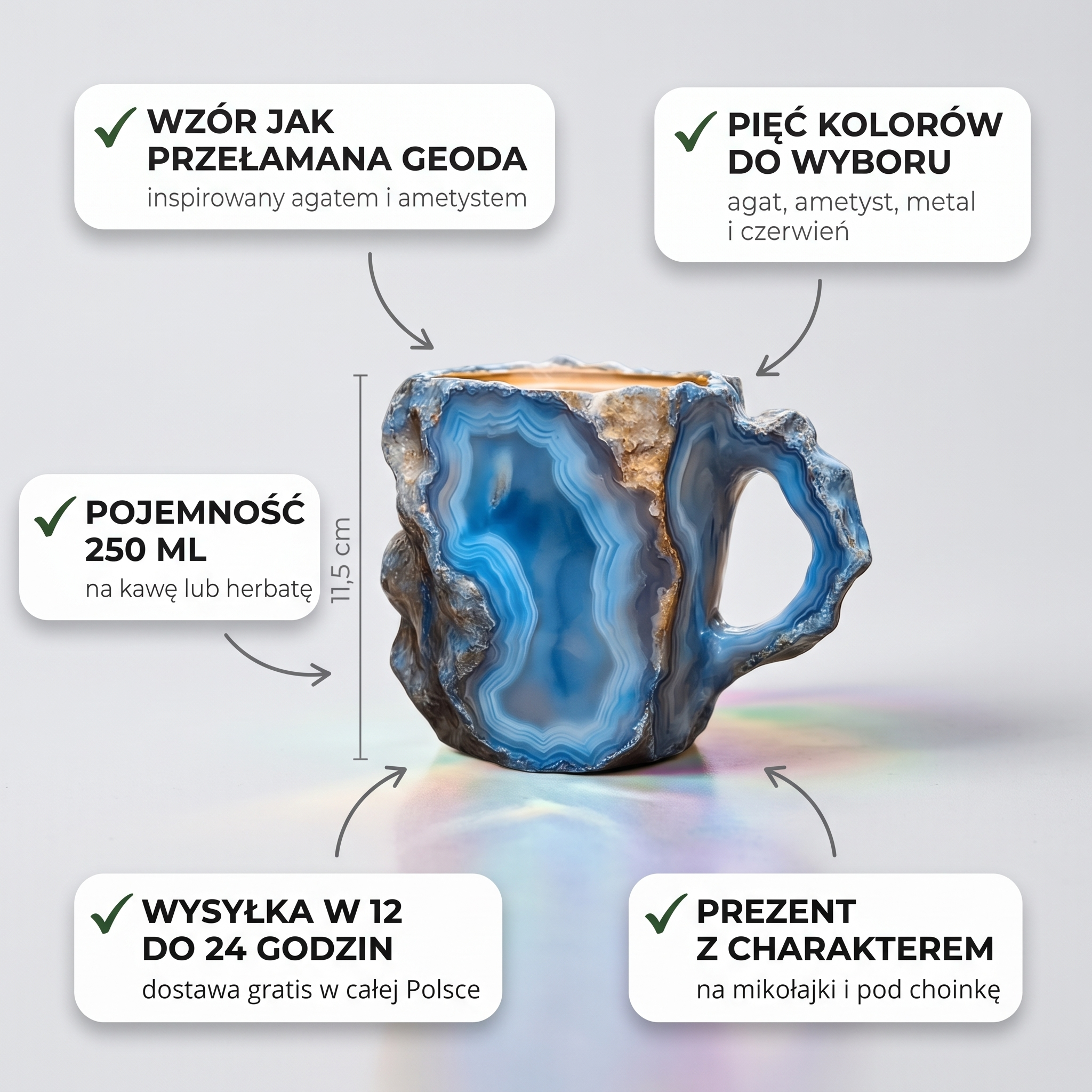 Kubek w stylu geody - Edycja Kryształ Mineralny - najważniejsze cechy