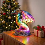 Lampa witrażowa - Czarujący smok Wammes - prezent pod choinkę