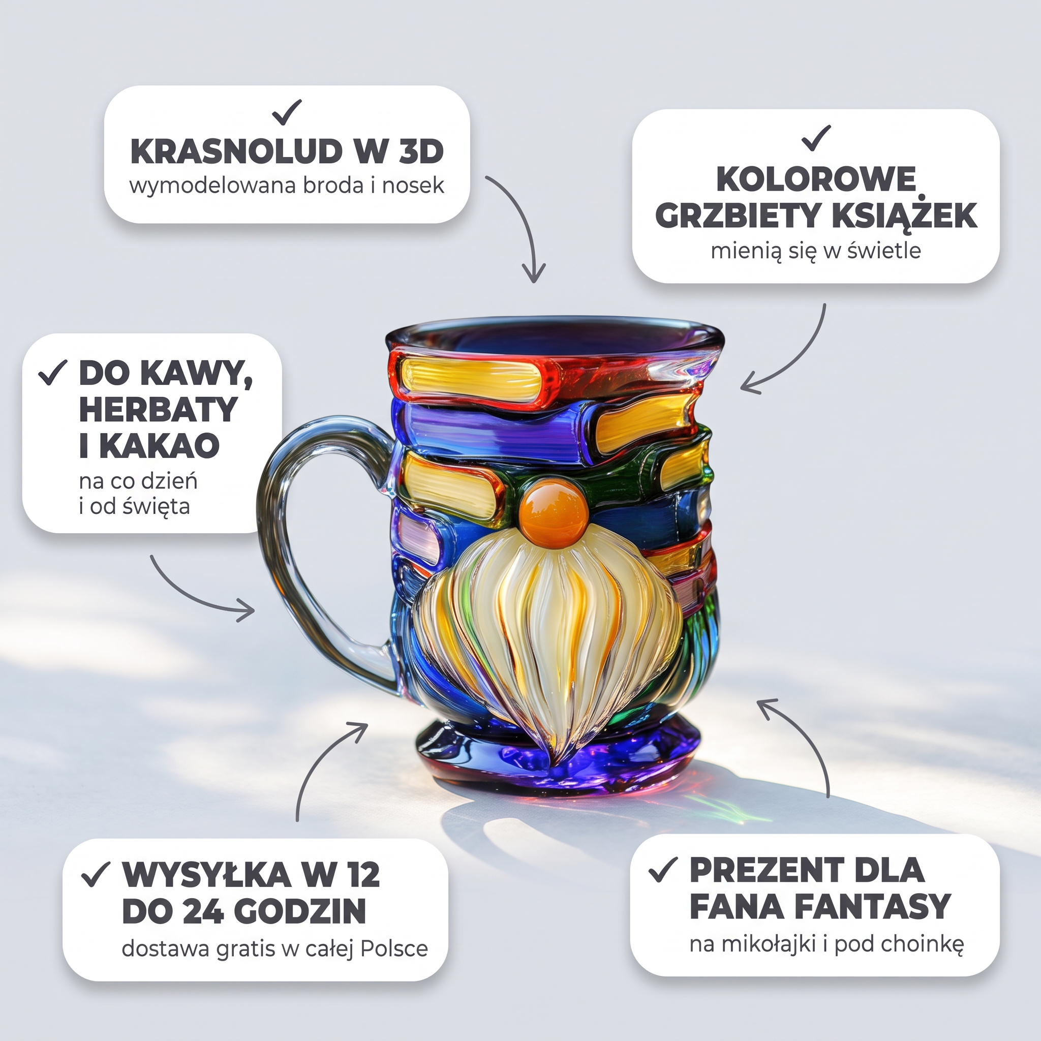 Kubek 3D dla mola książkowego - Edycja Krasnolud - najważniejsze cechy