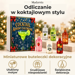 Kalendarz adwentowy z ozdobnymi miniaturami butelek – koktajle – dekoracyjne miniatury butelek, osobisty motyw, grudniowe niespodzianki i świąteczna aranżacja.