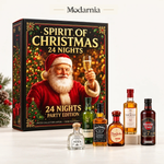 Kalendarz adwentowy z ozdobnymi miniaturami butelek – Spirit of Christmas – opakowanie kalendarza z trójwymiarowymi, dekoracyjnymi miniaturami butelek.