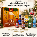 Kalendarz adwentowy z ozdobnymi miniaturami butelek – piwo – dekoracyjne miniatury butelek, osobisty motyw, grudniowe niespodzianki i świąteczna aranżacja.