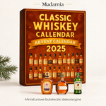 Kalendarz adwentowy z ozdobnymi miniaturami butelek – Classic Whiskey – opakowanie kalendarza z trójwymiarowymi, dekoracyjnymi miniaturami butelek.