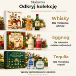 Odkryj kolekcję kalendarzy adwentowych z ozdobnymi miniaturami butelek: whisky, Eggnog i tequila w kolorze leśnej zieleni. Wzory sprzedawane oddzielnie; wręcz przed grudniem.